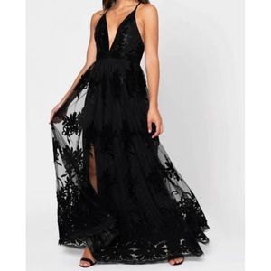 Windsor Morgan Formal Flocked Velvet Maxi NWT